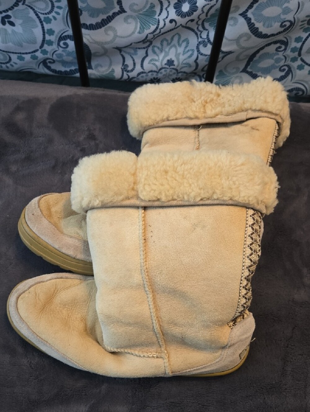 UGG Chestnut Shearling Cuff Suede Ankle Boots - Picture 2 of 5